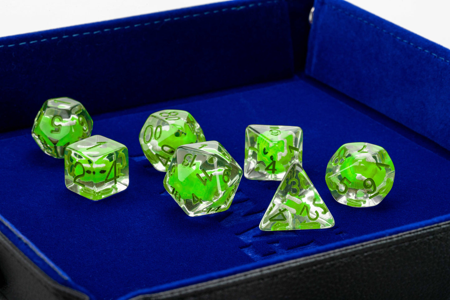 Dragon Storm Inclusion Resin Dice Set: Green Dragon