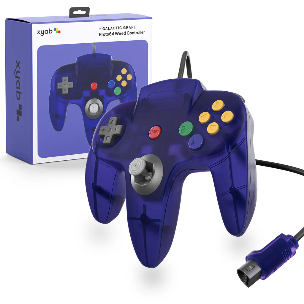 XYAB Clear Purple PROTO64 Wired Controller - Nintendo 64