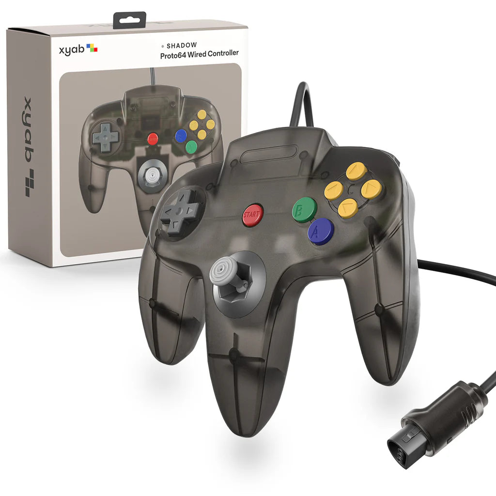 XYAB Clear Black PROTO64 Wired Controller - Nintendo 64
