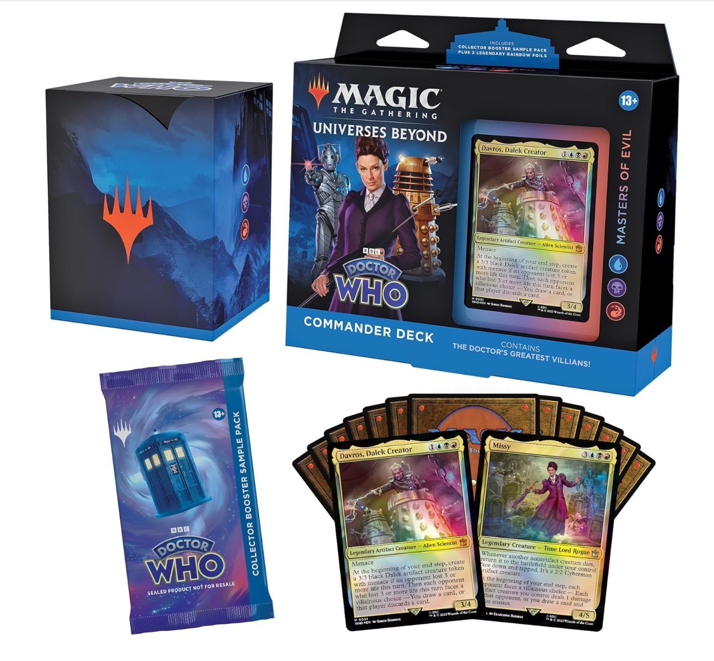 Magic The Gathering Doctor Who Commander Deck Bundle – Includes All 4 Decks (1 Masters of Evil, 1 Blast from The Past, 1 Timey-Wimey, and 1 Paradox Power Deck Set)