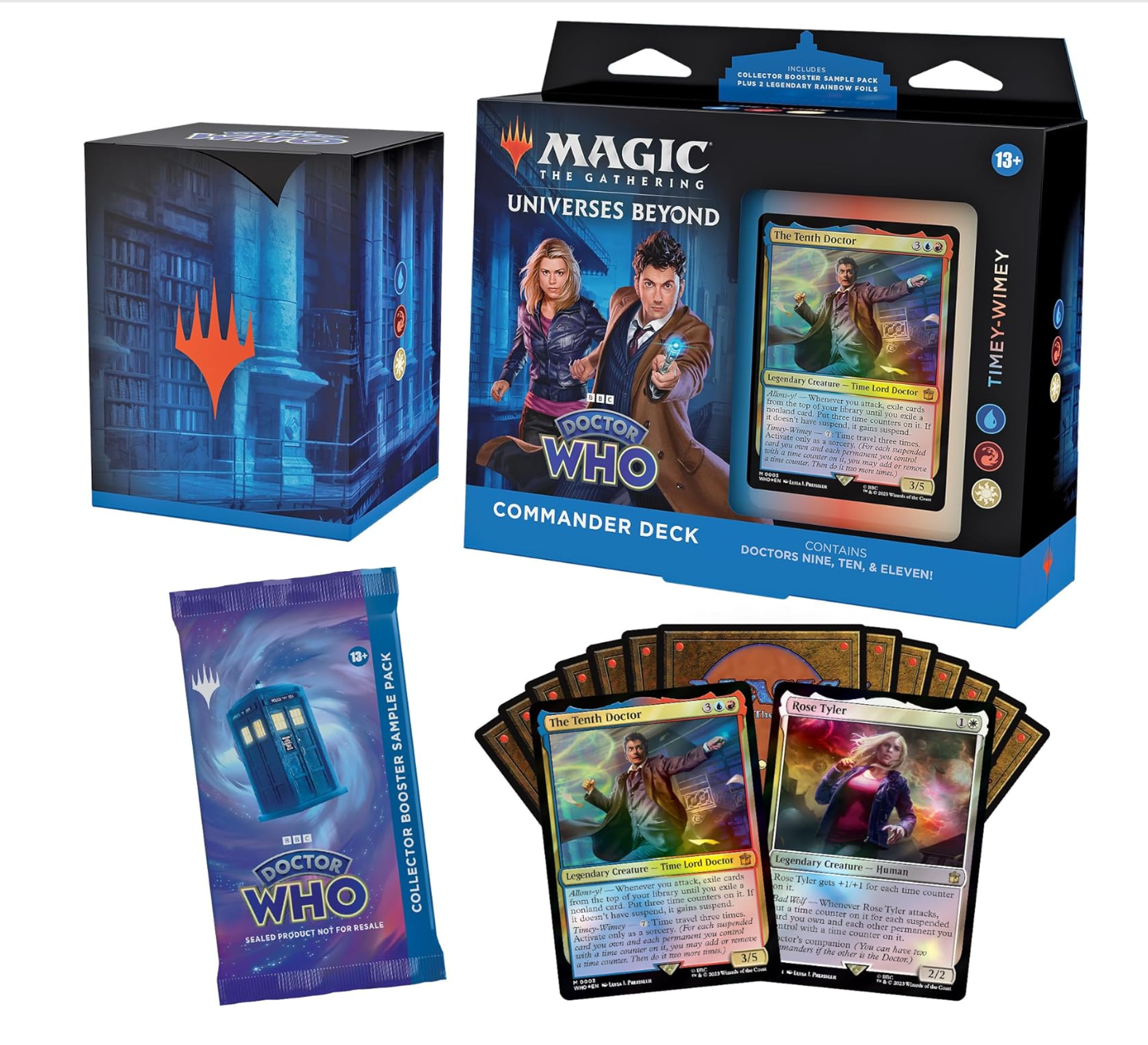 Magic The Gathering Doctor Who Commander Deck Bundle – Includes All 4 Decks (1 Masters of Evil, 1 Blast from The Past, 1 Timey-Wimey, and 1 Paradox Power Deck Set)
