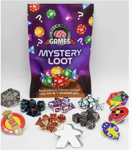FOAM BRAIN GAMES: EPIC MYSTERY LOOT: MINI METAL RPG SET AND ENAMEL PIN