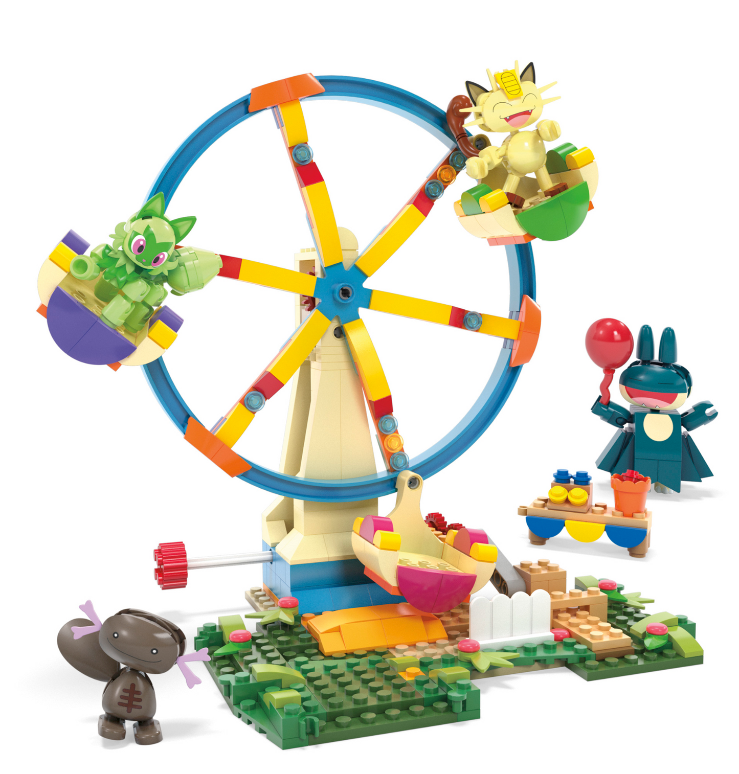 MEGA Pokémon Ferris Wheel Fun Building Toy Kit, With 4 Action Figures (393 Pieces) For Kids