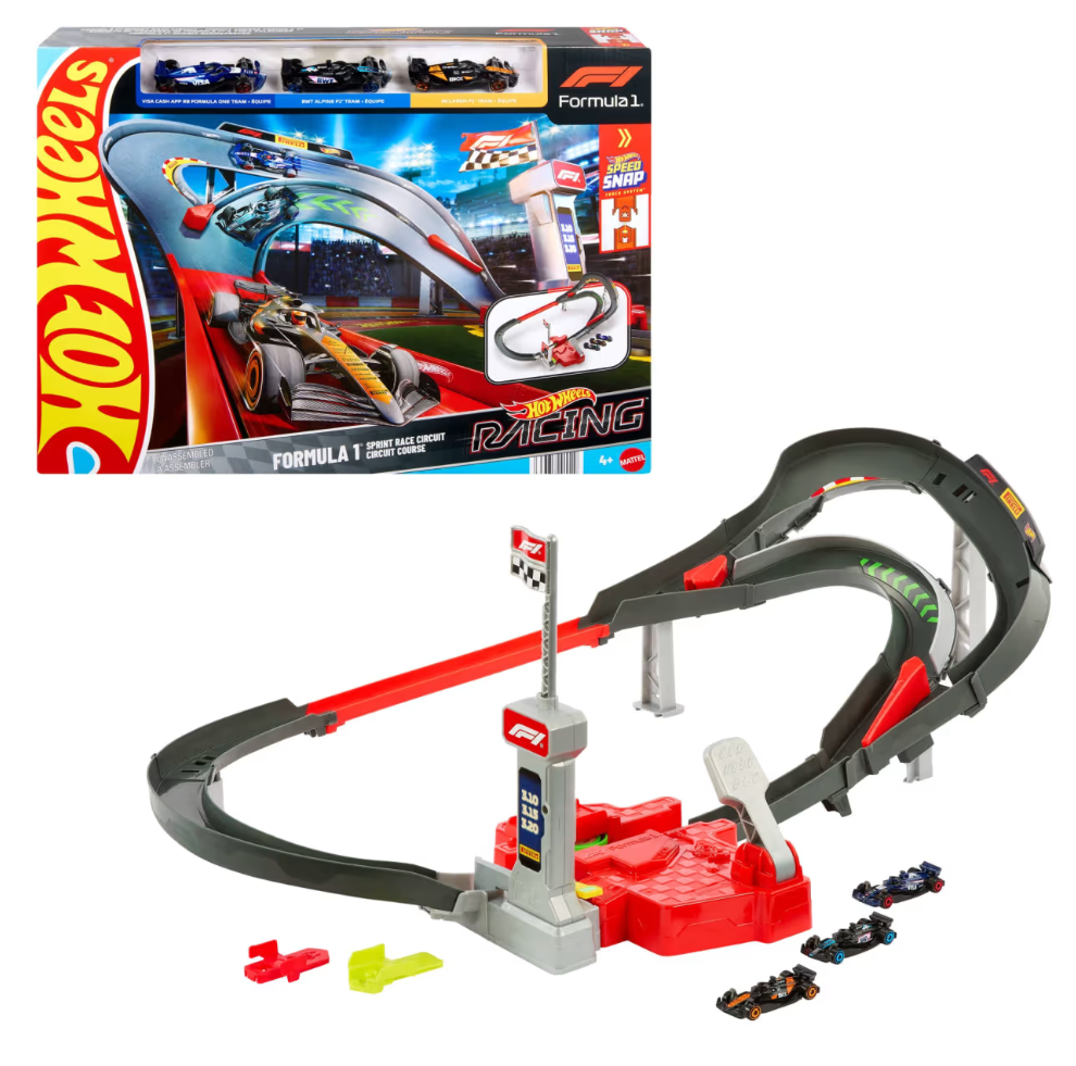 Hot Wheels: Racing Formula 1 Sprint Race Circuit Track Set With 3 Die-Cast Toy Cars