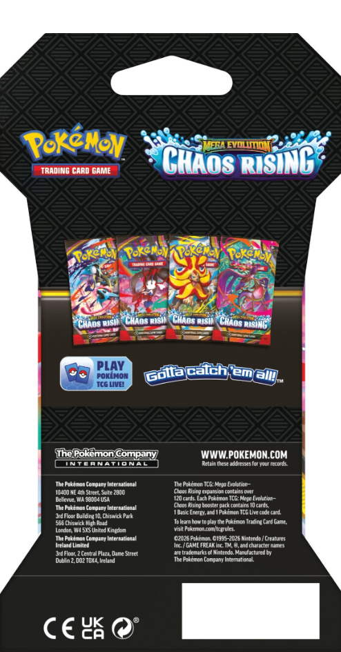 Pokemon TCG: Mega Evolutions ME4 - Chaos Rising Sleeved Booster
