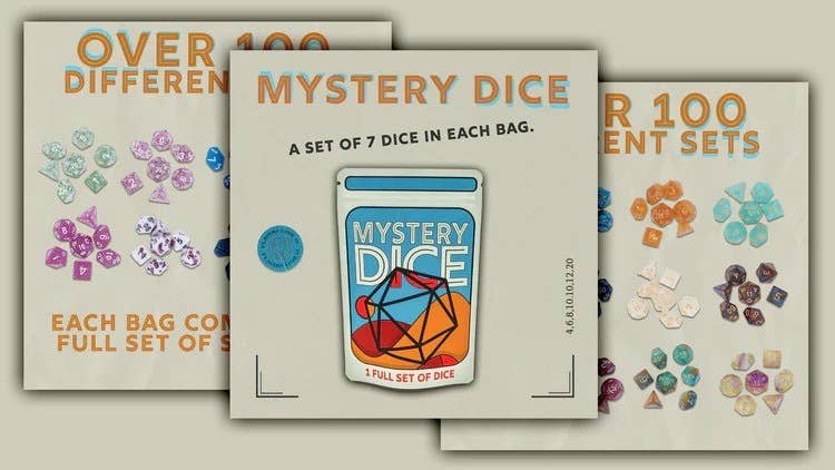 Mystery Dice - full set of 7 Polyhedral Dice