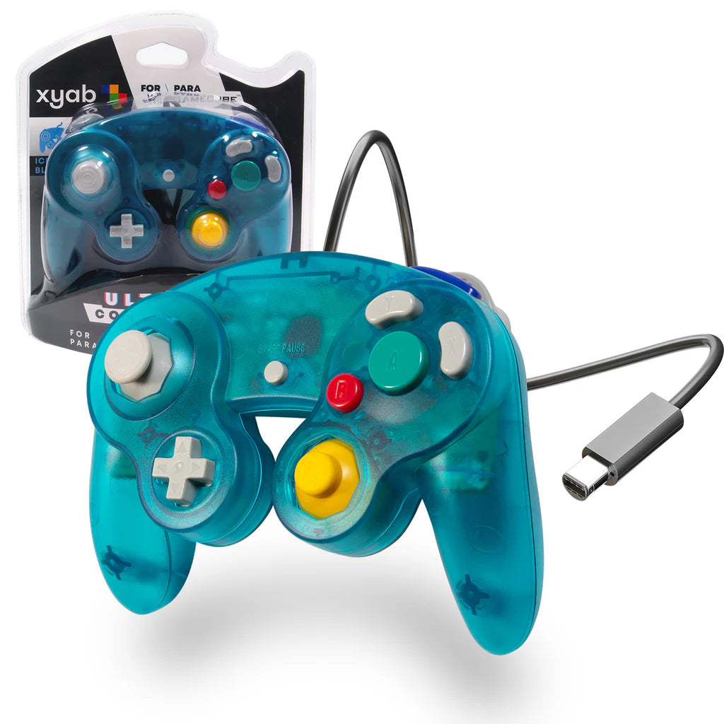 XYAB Clear Blue Wired Controller - Gamecube