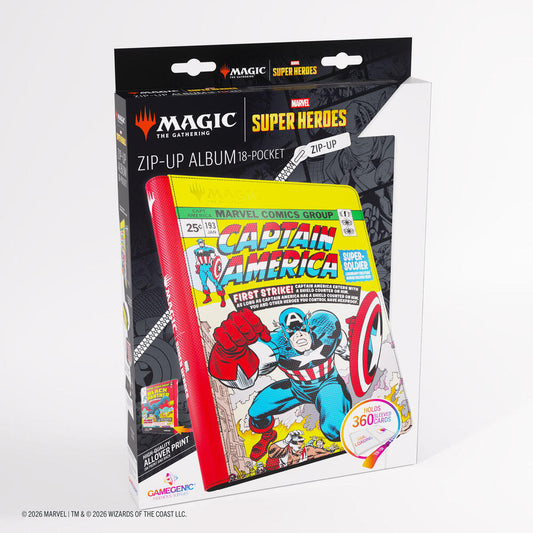 Magic: The Gathering Marvel Superheroes Zip-Up Album 18-Pocket (Captain America and Black Panther)
