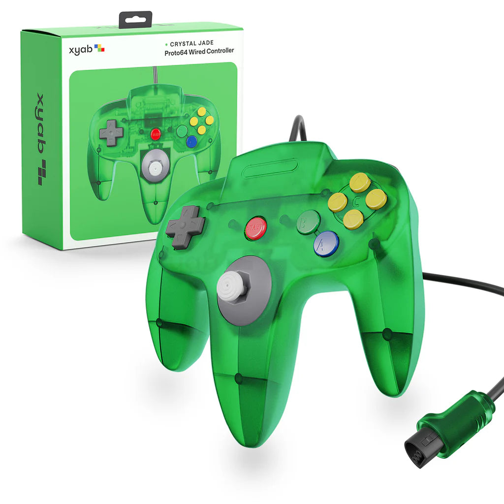XYAB Clear Green PROTO64 Wired Controller - Nintendo 64