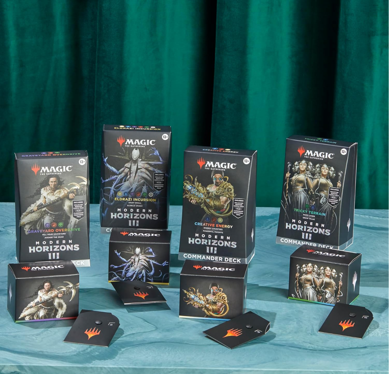 Magic: The Gathering Modern Horizons 3 Commander Deck Bundle - Includes All 4 Decks (Graveyard Overdrive, Tricky Terrain, Creative Energy, and Eldrazi Incursion)