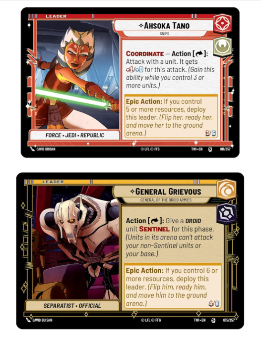 Star Wars Unlimited: Two Player Starter decks Twighlight of the Republic