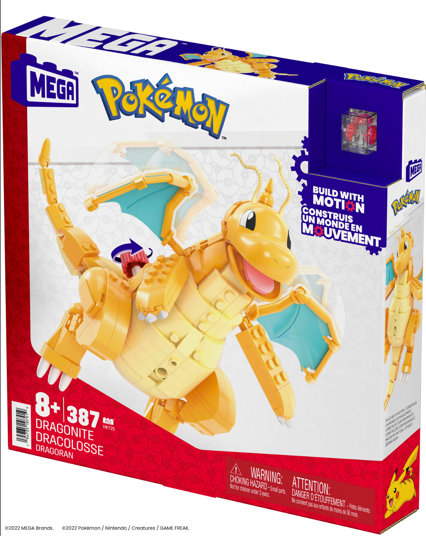 MEGA Pokémon Building Toy Kit Dragonite (387 Pieces) With Motion For Kids