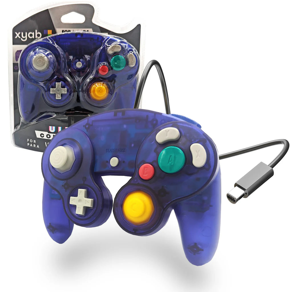 XYAB Clear Purple Wired Controller - Gamecube